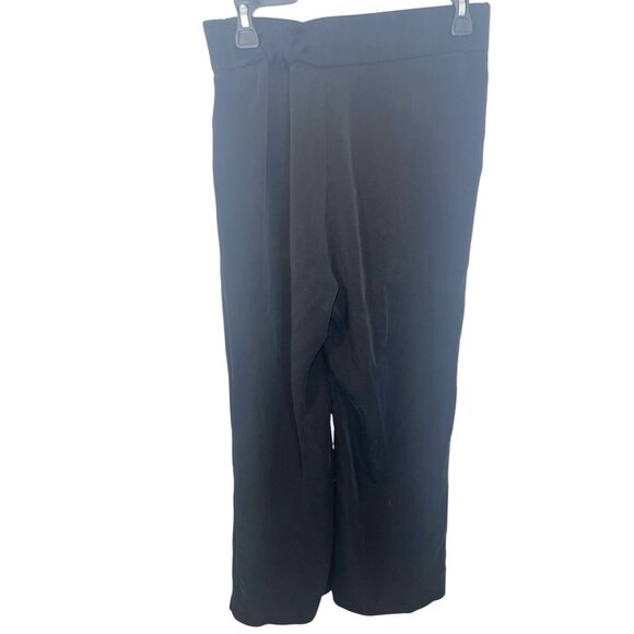 H&M Women's Size Medium Black Wide Cut Lyocell Blend Pull On Elastic Waist Pant - Picture 3 of 11
